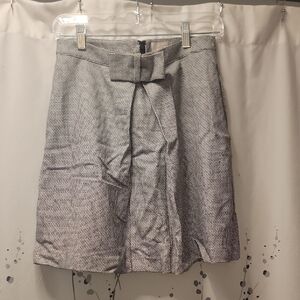 LOFT Textured Black and White Mini Skirt